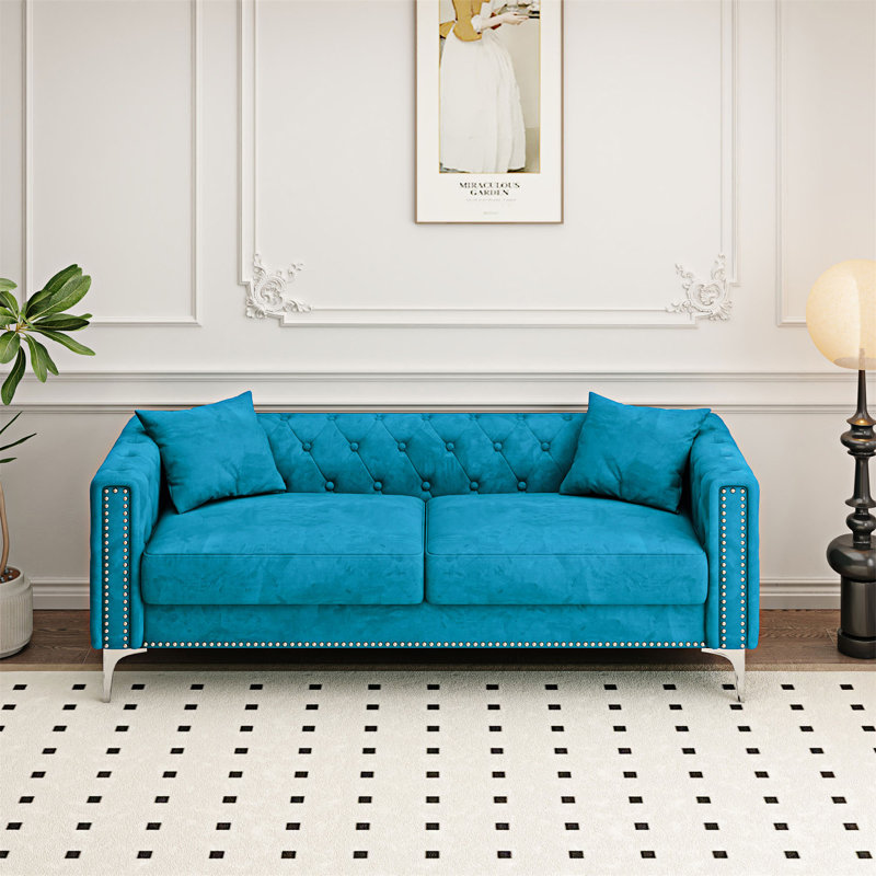 Teal couch wayfair discount